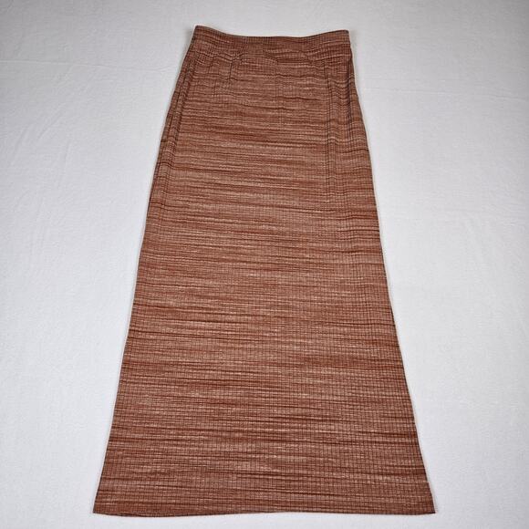 Reformation Jeans Joan Midi Skirt Ribbed Rust Side Slit Stretch Pencil Maxi S - Picture 5 of 14